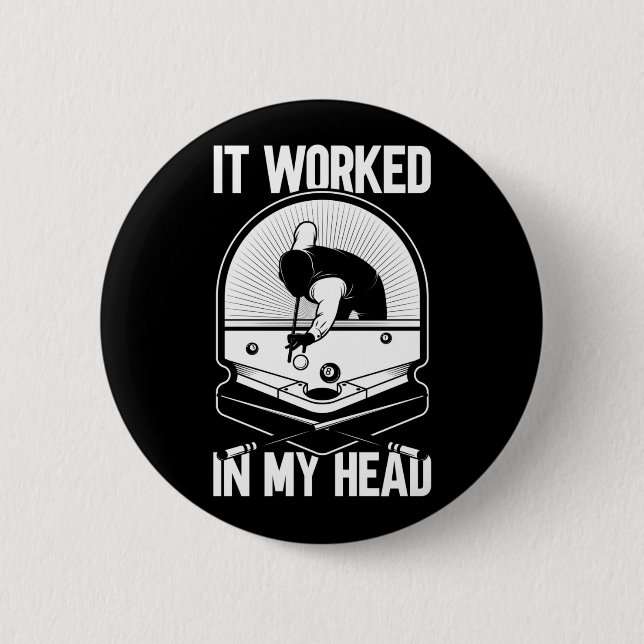 Chapa Redonda De 5 Cm Billiard 8 Ball Funcionó con mi Head Pool Player (Anverso)