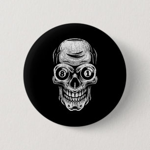 Chapa Redonda De 5 Cm Billiard Snooker Player Skull 8 Y 9