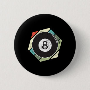 Chapa Redonda De 5 Cm Billiards 8 Ball Retro Amor Por El Sport Billiard
