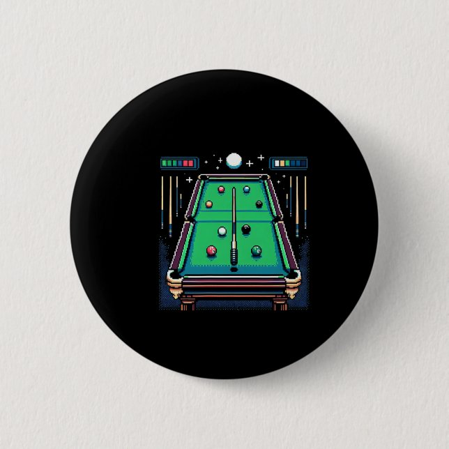 Chapa Redonda De 5 Cm Billiards de 8 bits de pot pixelado (Anverso)