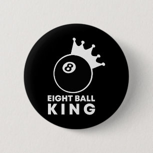 Chapa Redonda De 5 Cm Billiards Eight Ball King 8 Ball Pool Player Lucky