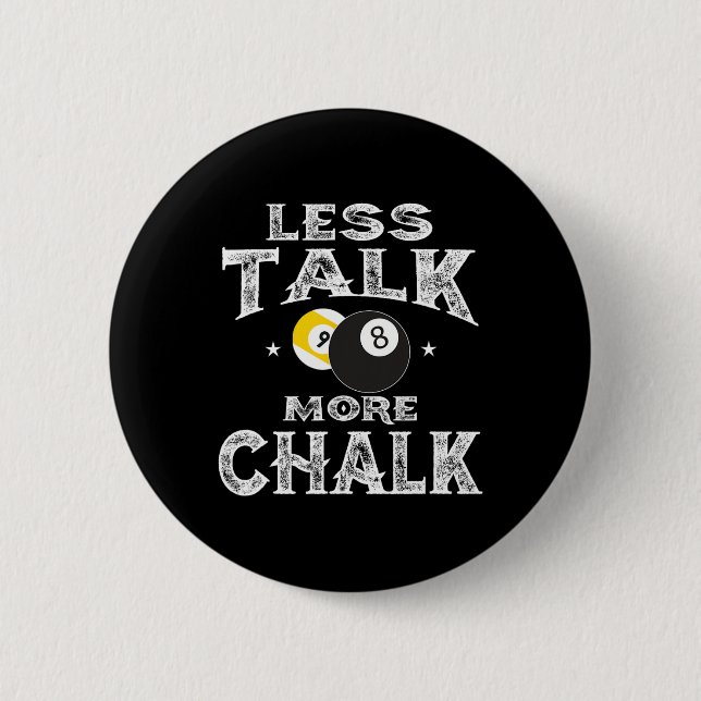 Chapa Redonda De 5 Cm Billiards Pool - Menos Talk More Chalak (Anverso)