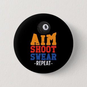 Chapa Redonda De 5 Cm Billiards Pool Player Ball 8 Ball Vintage Aim Shoe