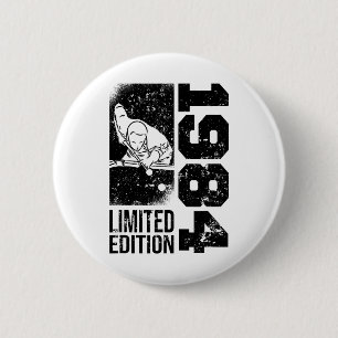 Chapa Redonda De 5 Cm Billiards Snooker-game Vintage 1984 Birthday Pool-