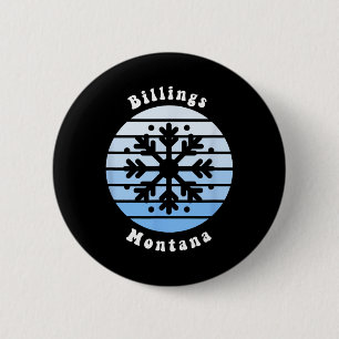 Chapa Redonda De 5 Cm Billings Montana Snowflake Navidades Winter Souven