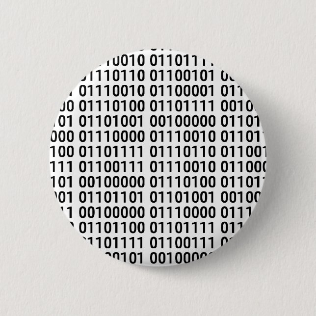 Chapa Redonda De 5 Cm Binario: Amo programar (Anverso)