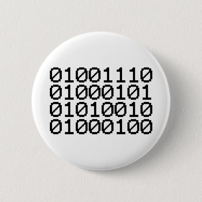 CHAPA REDONDA DE 5 CM BINARY NERD (Anverso)