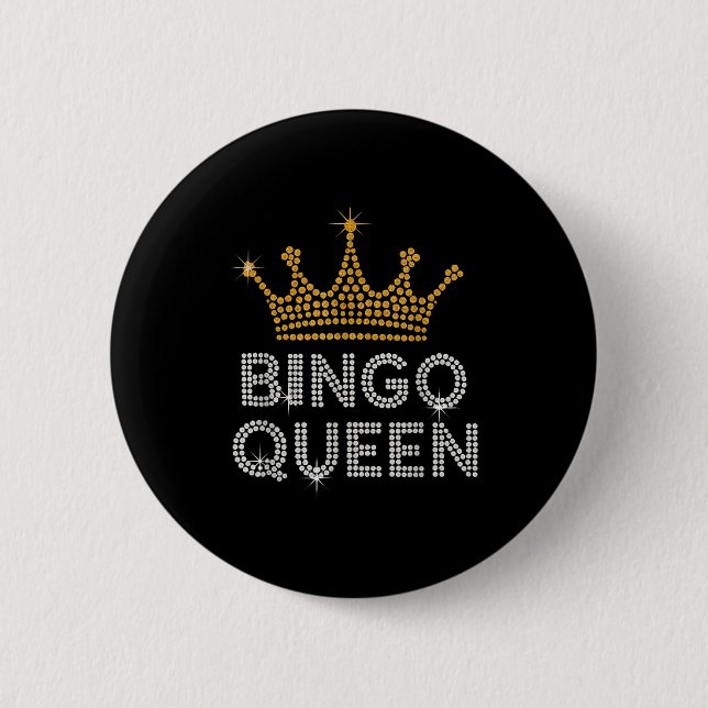 Chapa Redonda De 5 Cm Bingo Queen Bingo Player Game Party Funny Women Gi (Anverso)