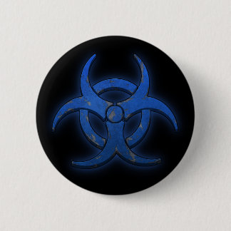 Chapa Redonda De 5 Cm Biohazard azul