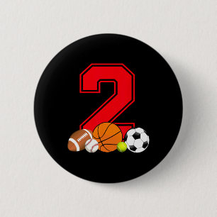 Chapa Redonda De 5 Cm Bir de fútbol de baloncesto de 2 años