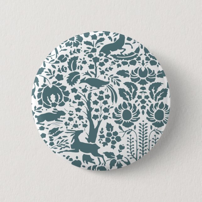 Chapa Redonda De 5 Cm Bird, Deer, tree folk pattern (Anverso)