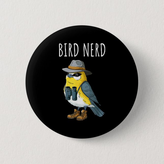 Chapa Redonda De 5 Cm Bird Nerd Funny Bird Watching Birding Bird Lover W (Anverso)