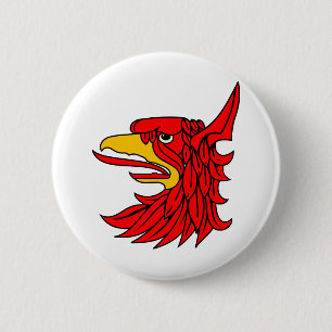 Chapa Redonda De 5 Cm Bird Red Creature Beak