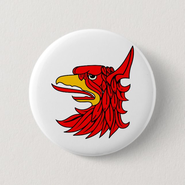Chapa Redonda De 5 Cm Bird Red Creature Beak (Anverso)