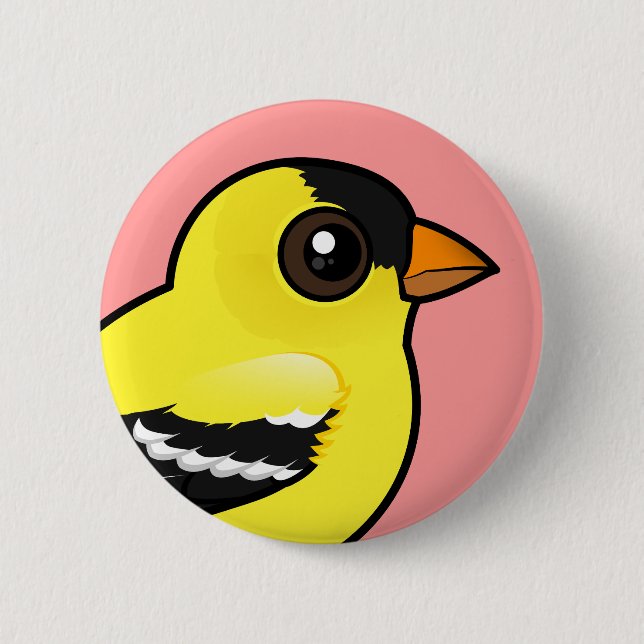 Chapa Redonda De 5 Cm Birdorable American Goldfinch (Anverso)