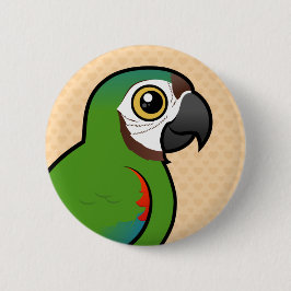 Chapa Redonda De 5 Cm Birdorable Castaña-afrontó el Macaw