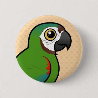 Chapa Redonda De 5 Cm Birdorable Castaña-afrontó el Macaw