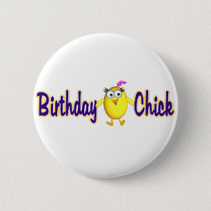 Chapa Redonda De 5 Cm Birthday Chick