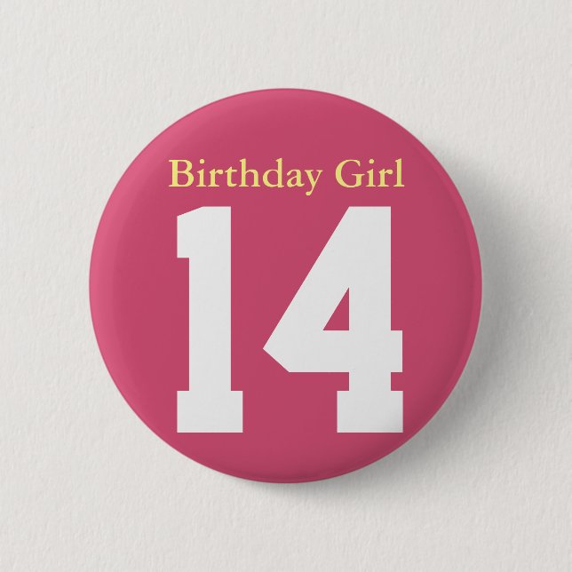 Chapa Redonda De 5 Cm Birthday Girl 14 (Anverso)