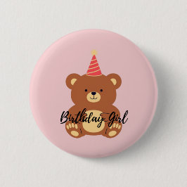 Chapa Redonda De 5 Cm Birthday Girl Button