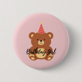 Chapa Redonda De 5 Cm Birthday Girl Button
