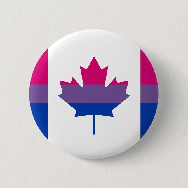 Chapa Redonda De 5 Cm Bisexuality Canadian pride flag Button (Anverso)