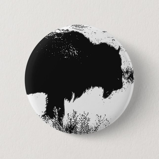 Chapa Redonda De 5 Cm Bison - Búfalo (Anverso)