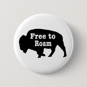 Chapa Redonda De 5 Cm Bison Free To Roam