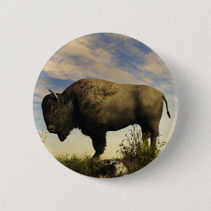 Chapa Redonda De 5 Cm Bisonte