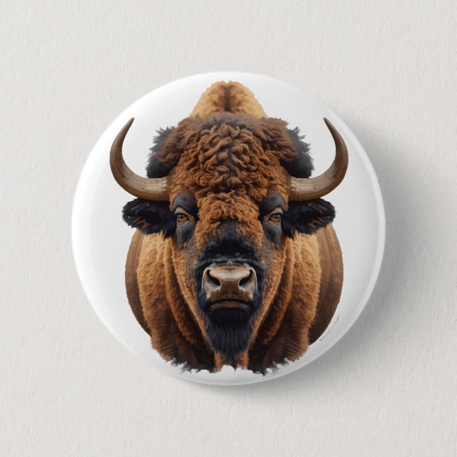 Chapa Redonda De 5 Cm Bisonte / Búfalo (Anverso)