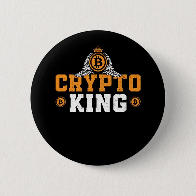 Chapa Redonda De 5 Cm Bitcoin Crypto Crypto King (Anverso)