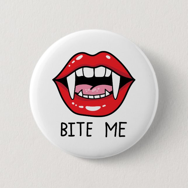 Chapa Redonda De 5 Cm Bite me  (Anverso)