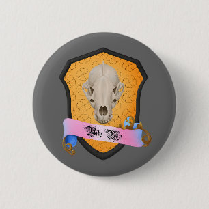 Chapa Redonda De 5 Cm Bite Me Badger Skull