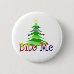 Chapa Redonda De 5 Cm Bite Me Christmas Tree