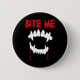 Chapa Redonda De 5 Cm Bite Me Halloween Vampiros Dientes
