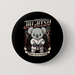 Chapa Redonda De 5 Cm Bjj Corazón De Un Luchador - Jiu Jitsu Byby Koala