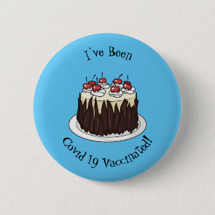 Chapa Redonda De 5 Cm Black Forest cake cartoon illustration