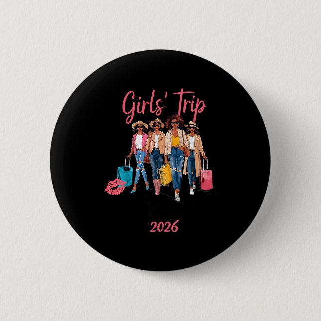 Chapa Redonda De 5 Cm Black Girls Trip Bali 2026 Vacation Birthday Melan (Anverso)