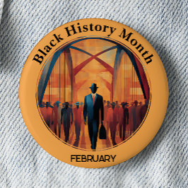 Chapa Redonda De 5 Cm Black History Month Bridge Crossing Pinback Button
