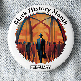 Chapa Redonda De 5 Cm Black History Month Bridge Crossing Pinback Button