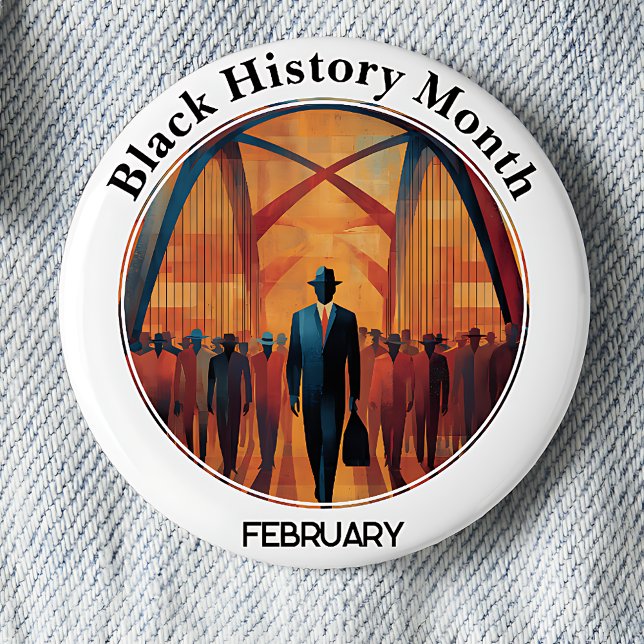 Chapa Redonda De 5 Cm Black History Month Bridge Crossing Pinback Button (Subido por el creador)