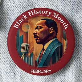 Chapa Redonda De 5 Cm Black History Month I Have a Dream Pinback Button