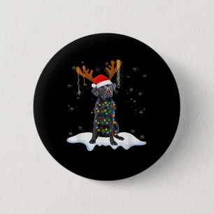 Chapa Redonda De 5 Cm Black Lab Labrador Árbol de Navidad Luz Pajama Per