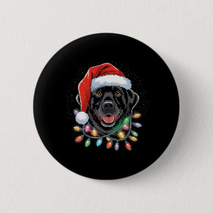 Chapa Redonda De 5 Cm Black Lab Labrador Árbol de Navidad Luz Pajama Per