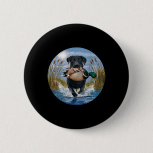 Chapa Redonda De 5 Cm Black Lab Labrador Caza Patos de aves de corral Am