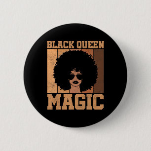 Chapa Redonda De 5 Cm Black Queen Magic Black History Mono Afro Hair Wo