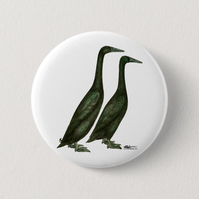 Chapa Redonda De 5 Cm Black Runner Ducks (Anverso)