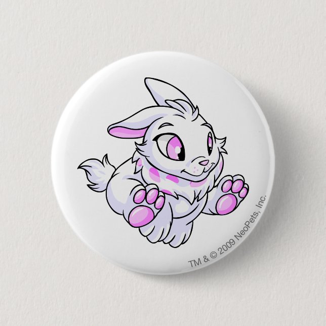 Chapa Redonda De 5 Cm Blanco de Cybunny (Anverso)