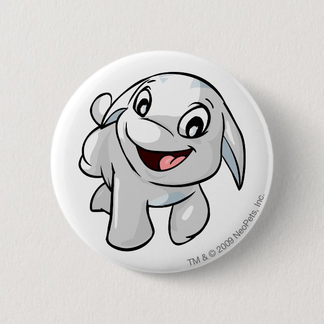 Chapa Redonda De 5 Cm Blanco de Poogle (Anverso)