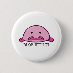 Chapa Redonda De 5 Cm Blob con ella / pez globo